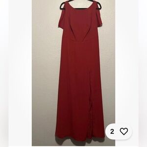 Vera Wang White High Neck Ruffle Crepe Gown In Apple Red 18 Look At All Photos